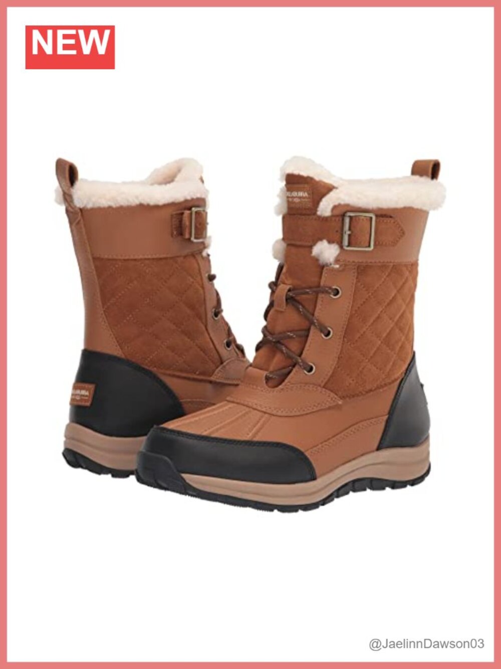 Waterproof Suede Mid-Calf Boot with Faux Fur Lining and Sheepskin Insole